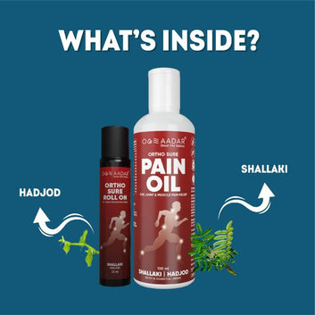 AADAR Ortho Sure Oil and Roll On Combo Pack for joint pain relief <br> (Roll On (30 ml) & Oil (100 ml))